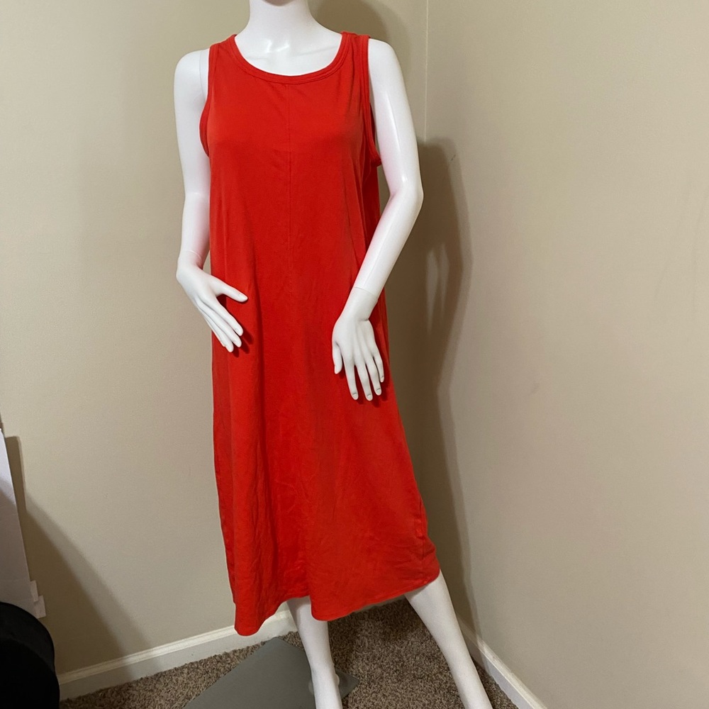 Elizabeth & James red midi pull on comfort dress M